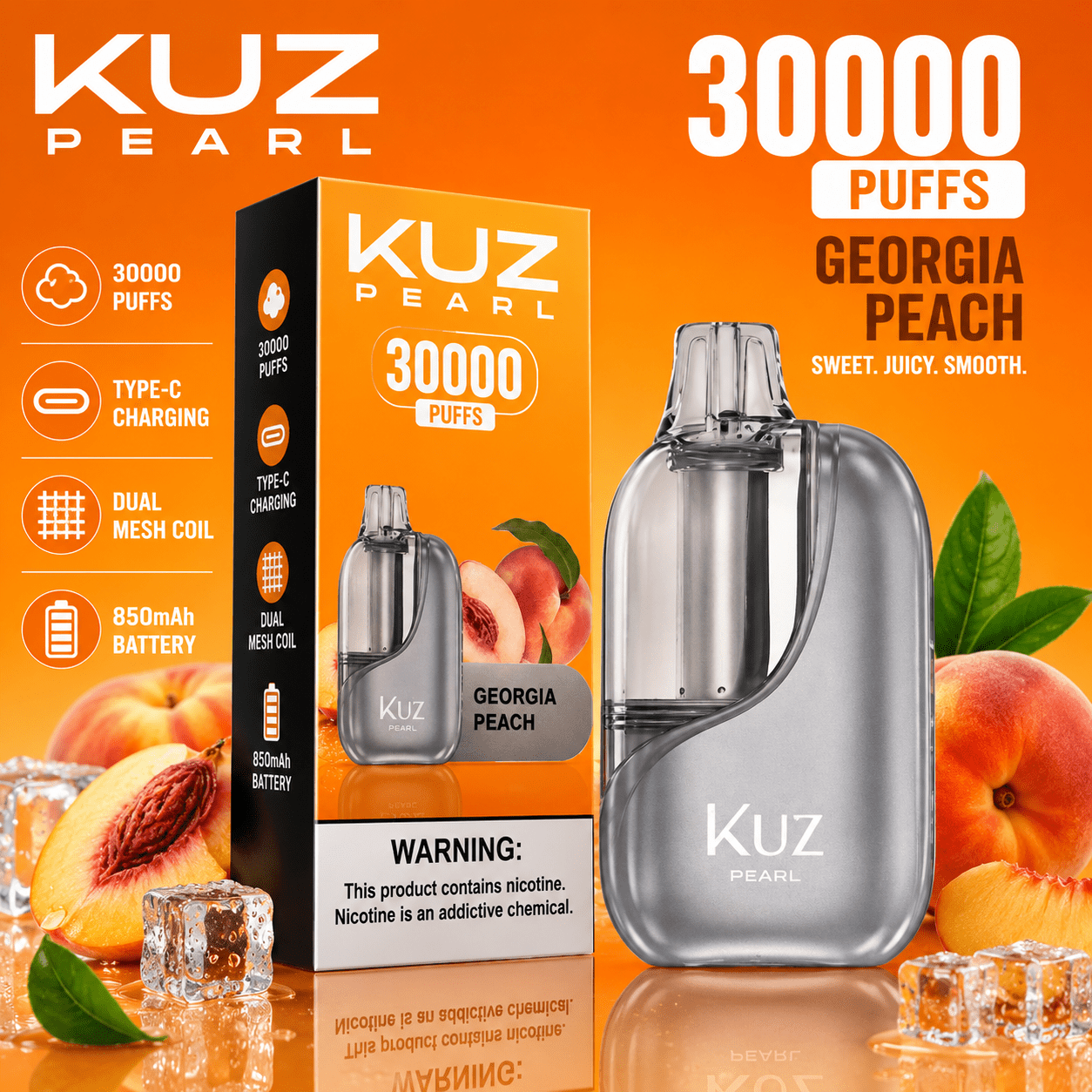 kuz pearl georgia peach 30000 puffs kuz pearl georgia peach 30000 puffs